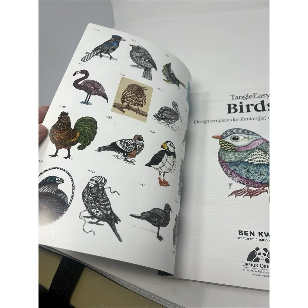 TangleEasy Birds Ben Kwok Zentangle Design Templates Coloring Art Book NEW NOS